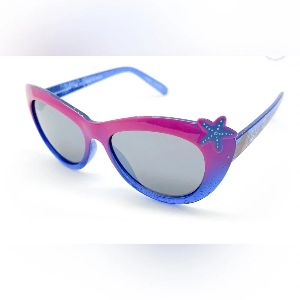 Little Mermaid Girl's Sunglasses, Pink with Purple Starfish
